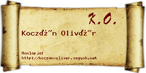 Koczán Olivér névjegykártya